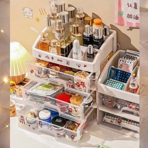 Desktop Cosmetic Storage Box Multi Layer <b>Drawer</b> Style Organizer Transparent <b>Makeup</b> Rack For Beauty Products PPC Material - Product Image 3