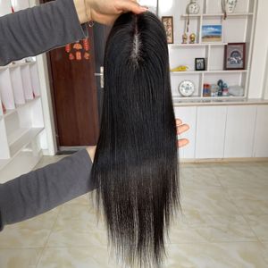 ผมแท้สีธรรมชาติ เนื้อไหมตรง ขายส่ง พร้อมส่งทันที วิกผมท็อปเปอร์แบบโมโนเนื้อละเอียด ขนาดสั้น 3x5.5 นิ้ว พร้อม PU - Product Image 2