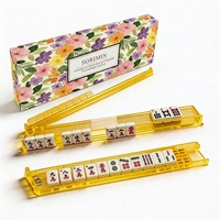 Ensemble de 4 règles de placement de tuiles de Mahjong américaines avec accessoire portable standard pour l'arrangement des tuiles de Mahjong, outil et accessoires de jeu