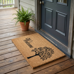 PVC Modern Solid Color Home Sweet Home Design Rectangle Machine Made Anti Slip Washable Durable Eco Friendly HDPE Backing <b>Mat</b> - Product Image 2