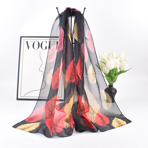 Scialle di Chiffon 150*50cm personalizzabile in cotone/foglia di seta motivo caldo nuovo autunno amichevole scialle da <span class=keywords><strong>donna</strong></span> di lusso primavera 2025 - Product Image 2