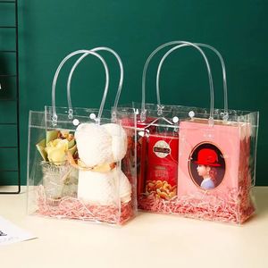 Sac à fermeture éclair en PVC transparent personnalisé, estampage à chaud, recyclable, respectueux de l'environnement, sac promotionnel, sac de shopping avec poignées, supermarché - Product Image 2