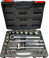 ELEHAND OEM Juego de Llaves de Tubo de 1/2'' con 22 Piezas, Kit Profesional de Reparación de Automóviles y Bicicletas, Juego de Llaves de Trinquete, Kit de Herramientas Manuales, Estuche Rígido