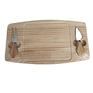 Juego de tablas para pizza con 4 cuchillos para queso, bandeja de madera en forma de árbol para servir frutas y pizza - Product Image 5