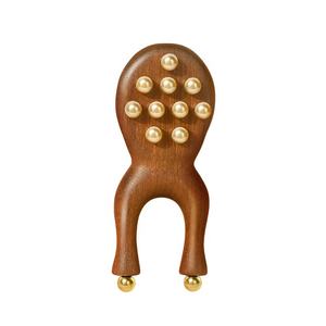 Handgehaltener Holz-Messing-Frosch-Massagegerät für Kopfhaut Kabelloses Gesichts-Faszien-Lifting und Nasenbrücken-Lifting Augen-Schönheitswerkzeug - Product Image 4