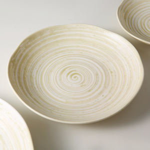 WEIYE assiette en porcelaine assiettes en céramique de haute qualité plaques en céramique jaune caramel ensemble d'assiettes en porcelaine céramique ronde pour Restaurant - Product Image 3