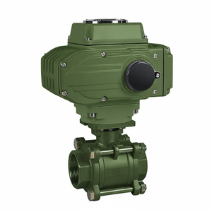 วาล์วบอลไฟฟ้าแบบมอเตอร์ 3 ชิ้น แบบเกลียวสองทาง ทองเหลือง ทนกรด ทนอุณหภูมิสูง ควบคุมด้วยสัญญาณ 4-20mA แบบ OEM - Product Image 2