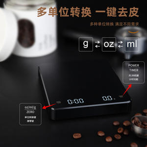 C05 เครื่องชั่งกาแฟ 3 กก. จอแสดงผลดิจิตอล ตัวจับเวลาแบบชาร์จไฟได้ เครื่องชั่งในครัวที่แม่นยำถึง 0.1 กรัม ดีไซน์ทรงสี่เหลี่ยมทันสมัย - Product Image 4