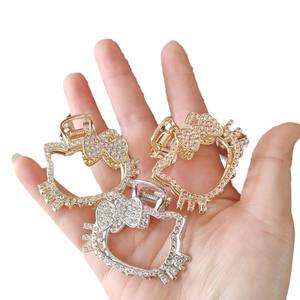 यूरोपीय अमेरिकी उच्च अंत महिलाओं के ग्रीष्मकालीन बाल सहायक उपकरण नए स्टाइलिश 5 सेमी छोटे हीरा हेयरपिन बनाया मिश्र धातु क्व क्लिप - Product Image 2