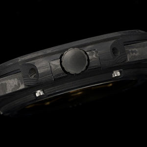 Montre de luxe pour homme en fibre de carbone marbrée, boîtier octogonal de 40 mm, cadran rayé blanc, mouvement automatique, affichage de la date - Product Image 4