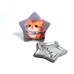Khuyến Mại Phù Hiệu 44/58Mm Dễ Thương Anime Kim Loại Pin In Ấn Nút Hình Dạng Ngôi Sao Huy Hiệu Pin Với An Toàn Pins Ủng Hộ Đám Cưới - Product Image 3