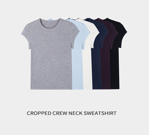 TS-024 เสื้อยืดคอกลมผ้าวูลสำหรับผู้หญิง แขนสั้น นุ่มสบาย สวมใส่สบายๆ - Product Image 6
