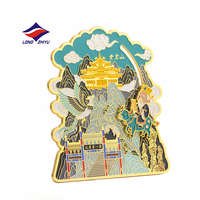 Aimant de réfrigérateur en métal personnalisé Longzhiyu 20Y, collection de souvenirs, différents pays, monument touristique