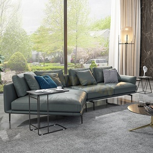 Ensemble de canapés pour salon Xuanzhen, meubles de salon, canapé italien moderne pas cher en forme de L, canapé <span class=keywords><strong>convertible</strong></span> en cuir nordique pour salon - Product Image 4