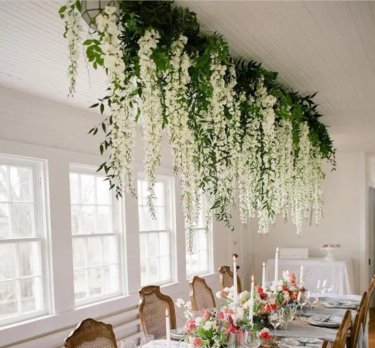 2023 Wedding Wisteria artificial flower special hanging ceiling flowers , all color wisteria flower