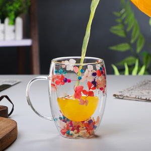 Tazza da Caffè <span class=keywords><strong>con</strong></span> <span class=keywords><strong>Fiori</strong></span> Secchi, Tazza da Tè a Doppio Strato <span class=keywords><strong>con</strong></span> Design Floreale, Regalo in <span class=keywords><strong>Vetro</strong></span> Borosilicato - Product Image 4