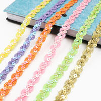 1.5CM Large Vague Paillettes Bande Perles Avec Performance Vêtements Paillettes Dentelle pour Robe À Paillettes