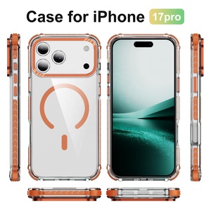 Coque de téléphone anti-traces de doigts, antichoc, magnétique, haute transparence, haute clarté pour iPhone 15 16 17 Pro Max pour Samsung - Product Image 1
