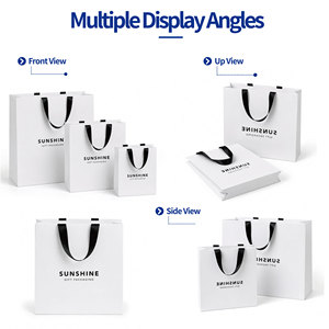 Custom Printed Logo Wholesale Luxury Retail Boutique Foldable White Paper Bags For Clothes Shoes Packaging Shopping Paper Bag - Product Image 3