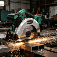 Scie circulaire industrielle sans fil 20V, 165 mm, avec verrouillage du mandrin, légère, batterie lithium-ion, pour le bois