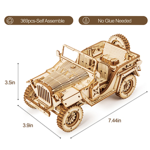 CPC certifié Robotime <span class=keywords><strong>Rokr</strong></span> assembler des jouets éducatifs MC701 modèle de voiture de terrain de l'armée 3D Puzzles en <span class=keywords><strong>bois</strong></span> pour la livraison directe - Product Image 5