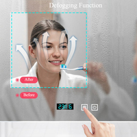 Miroir de salle de bain moderne intelligent Miroirs de bain ronds muraux avec écran tactile Miroir de salle de bain intelligent avec lumière LED