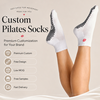 Chaussettes de yoga et de Pilates personnalisées avec logo, chaussettes antidérapantes en coton extensible, merchandising personnalisé pour les équipes d'instructeurs de fitness