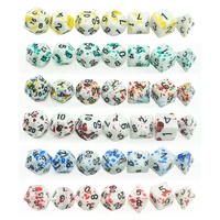 Vente de 7 pièces de dés polyédriques arc-en-ciel colorés dnd rgp acrylique arc-en-ciel 16mm d6 os dés pour jeux de casino amusants