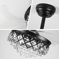 Ventilateur de plafond LED moderne personnalisable avec télécommande, 6 vitesses, silencieux, pour hôtel et villa, avec lustre et éclairage intégré