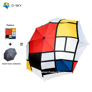 Ô dù Paradise in hình tùy chỉnh 23 inch, gấp ba, dùng ngoài trời, chống nắng UPF 50, in logo tùy chỉnh - Product Image 1