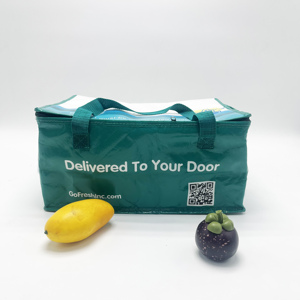 Bolsa térmica tejida con aislamiento de logotipo personalizado para comida, <span class=keywords><strong>supermercado</strong></span>, entrega de comestibles, patrón impreso, uso en la playa, bolsa de almuerzo promocional - Product Image 5