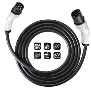 TUV CE Certificado IEC 62196 tipo 2a Tipo 2 32A <span class=keywords><strong>Cable</strong></span> <span class=keywords><strong>de</strong></span> <span class=keywords><strong>carga</strong></span> monofásico <span class=keywords><strong>MENNEKES</strong></span> 5M AC EV - Product Image 1