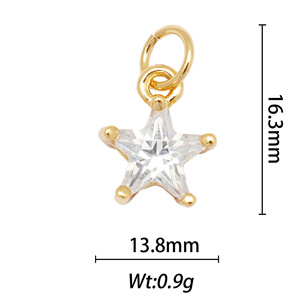 Star Heart Pendant Charms Gold Plated Copper Alloy Jewelry Gift For Women Necklace Fashion Pendants Geometric Design - Product Image 3