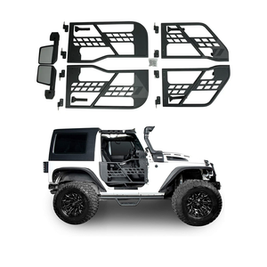 Tubulaire 4 <span class=keywords><strong>portes</strong></span> en acier inoxydable noir pour <span class=keywords><strong>Jeep</strong></span> Wrangler <span class=keywords><strong>JK</strong></span> 2007-2017 Porte <span class=keywords><strong>demi</strong></span>-tube avec miroir - Product Image 1