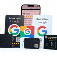 Support de table en acrylique 12 cm pour carte de commentaires Google, compatible NFC 213 13,56 MHz, Tap to Review, QR, OEM/ODM personnalisé pour restaurants, vente en gros