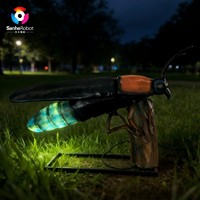Insecto Animatrónico de Tamaño Real, Robot Insecto Luciérnaga Animatrónico para Decoración de Parques Temáticos