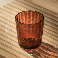 Bocaux à bougies en verre coloré côtelé, petits porte-bougies chauffe-plat, contenants en verre vides pour décoration de mariage, de maison, de table et aromathérapie