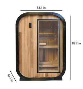 HELIUS Vente Flash Sauna Extérieur en Bois de Cèdre Rouge/Hemlock avec Toit en Tuiles Noires Imperméables, Capacité 1-2 Personnes - Product Image 3