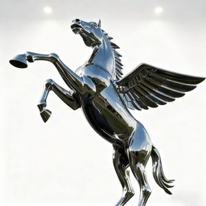 Grande Statue de Pégase en Acier Inoxydable, Art Monumental pour Entrée d'Hôtel ou de Plaza, Taille Personnalisée - Product Image 3