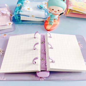 Mini cuaderno A7 transparente de PVC con diseño de hojas sueltas de libro mayor de mano de 3 agujeros - Product Image 2