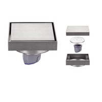Filtro de Drenaje Oculto de Acero Inoxidable 304 Pulido de 4 Pulgadas, Moderno, Anticorrosión, para Ducha de Baño de Hotel