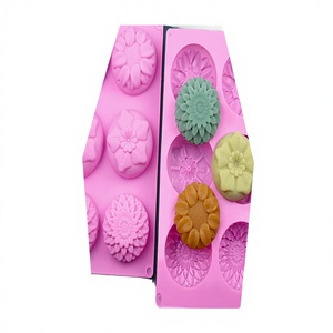 DIY Eco-Friendly Silicone Handmade <b>Soap</b> <b>Mould</b> Square 6-Cavity Cake <b>Soap</b> Decoration Mold Household Candles - Product Image 1