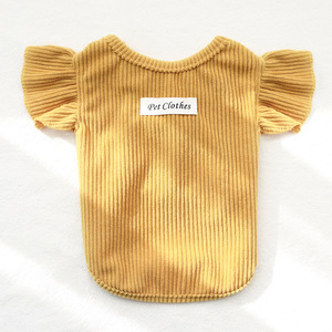 Pet <b>Clothes</b> Knitted Ruffle Sleeve Vest Solid Color <b>For</b> Small Medium Dogs <b>Cats</b> Cute Design - Product Image 2