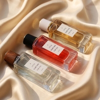 Flacon pulvérisateur de parfum en verre rectangulaire givré de luxe transparent, vide, personnalisé, 30 ml, 50 ml, 100 ml, pour emballage d'huile parfumée