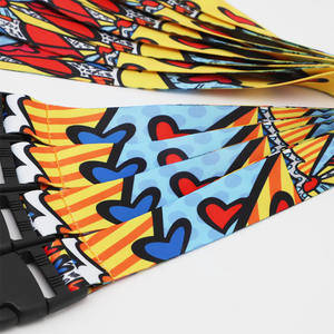 Sangle de cou double face avec logo de sublimation en couleur avec accessoires optionnels de haute qualité - Product Image 3