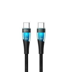 Cable de carga rápida Tipo C, 66W, 6A, PD, Tipo c, transparente, Visible, para Samsung/Xiaomi