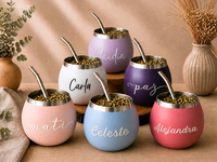 Coffret Cadeau Mate Personnalisé avec Paille et Yerba Mate – Cadeau Argentin pour Elle