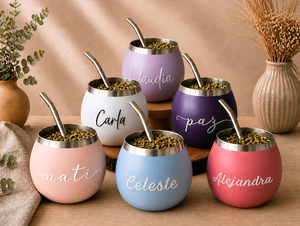 Set de Regalo de <span class=keywords><strong>Mate</strong></span> Personalizado con <span class=keywords><strong>Yerba</strong></span> <span class=keywords><strong>Mate</strong></span> y Pajita, Regalo Argentino para Ella - Product Image 1