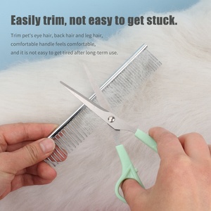 Nhà Máy Bán Buôn Biểu Tượng Tùy Chỉnh Mèo Tóc Kéo Con Chó <span class=keywords><strong>Pet</strong></span> Chải Chuốt Kéo Thiết Lập Với Thép Không Gỉ Lược - Product Image 6