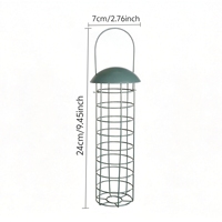 Mangeoire à oiseaux en métal pour jardin extérieur, mangeoire suspendue pour oiseaux sauvages, mangeoire à boules de graisse pour oiseaux